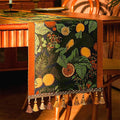 13×72 Inch Table Runner, Retro-Luxury Tassels Series for Kitchen Dining Table Holiday Decoration (Lemon Garden)