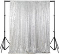 ShiDianYi 4FTX6FT-Silver-SEQUIN Photo Backdrop, Wedding Photo Booth,Photography Background (Silver)
