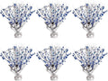 6 Pack Star Table Centerpieces for Party, Birthday Table Decorations for Kids Adults, Party Centerpieces for Tables for Wedding Baby Shower Graduation Holiday Event (Silver NavyBlue)