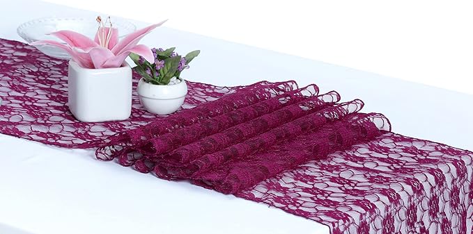 MDS Pack of 12 Wedding 12 x 108 inches Satin Table Runner for Wedding, Decorations for Birthday Parties, Banquets, Graduations, Engagements, Runners fit Rectangle, Round Table- Eggplant