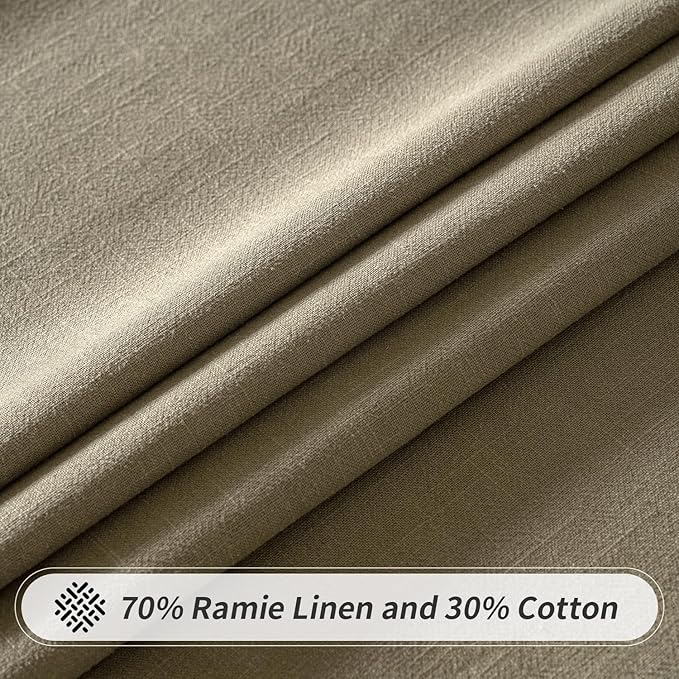 MIULEE Linen Cotton Blend Tablecloth Rectangle, Luxury Waterproof Stain Resistant Durable Farmhouse Oblong Table Cloth for Dining Party Weddings Birthday Events Boho Decor, 52 x 84 inch, Olive Green