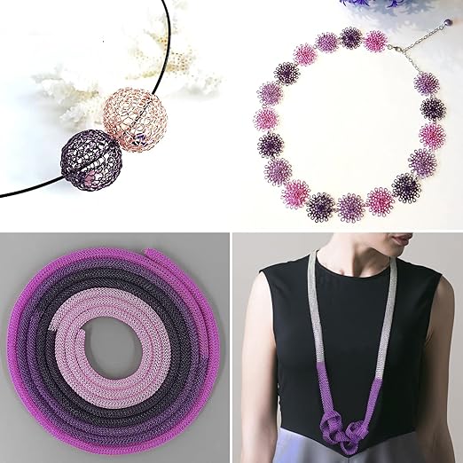 49FT Jewelry Wire 18 Gauge Tarnish-Resistant Copper Beading Wires Roll Bulk for DIY Crafts Jewelry Making, Purple Wire