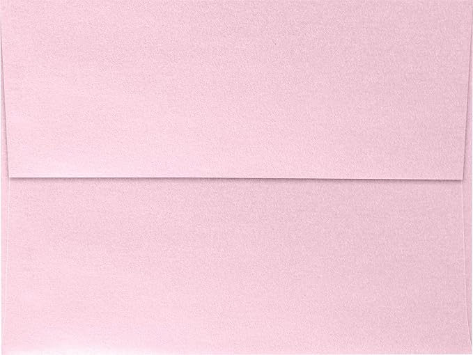 LUXPaper A7 Invitation Envelopes | Peel & Press | 5 1/4" x 7 1/4" | Rose Quartz Metallic | 80lb. Text | 1,000 Qty