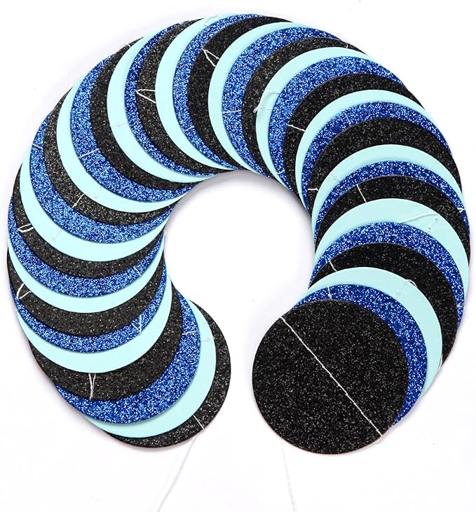 Navy-Blue Black Birthday Party-Decorations Streamers - 52FT Graduation Hanging Paper Garland Banner,Baby Bridal Shower Wedding Bachelorette Fathers Day Supplies Backdrop Decor Hugtmr