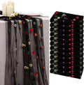 BINBE 12pcs Daisy Fall Table Runner Embroidery Gauze 10FT Florals Seasonal Tulle Holiday Birthday Kitchen Dining Table Decor for Home Party Black