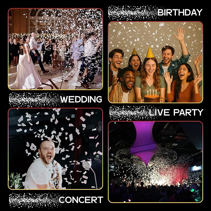 Ultimate Confetti, White Biodegradable Confetti - Rectangular Fluttering Tissue Paper Confetti for Cannon and Launcher use – Best for Gender Reveal, Parties, Concerts and Weddings - 20 lb, 320 oz