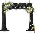 VACVELT Wedding Arch Draping Fabric - Black Chiffon, 1 Panel Sheer Drapes, 30 Inch x 20ft Chiffon Backdrop Curtain, Outdoor Sheer Drapery for Ceremony Party Ceiling