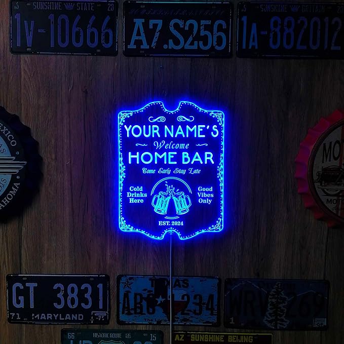 ADVPRO Personalized Your Name Home Bar RGB Dynamic Glam LED Sign - Cut-to-Edge Shape - Smart 3D Decoration - Multicolor Signage st06s64-fnd-p11b-tm-c