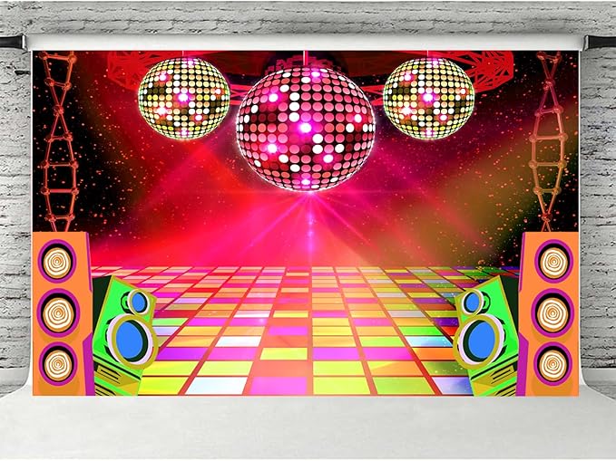 20X10ft Dance Party Backdrop Retro 70s 80s 90s Theme Glitter Stage Dance Ball Background Disco Party Decoration DJ Backdrop Banner for Birthday Party Prom Portrait Photo Shoot Polyester, Blue010