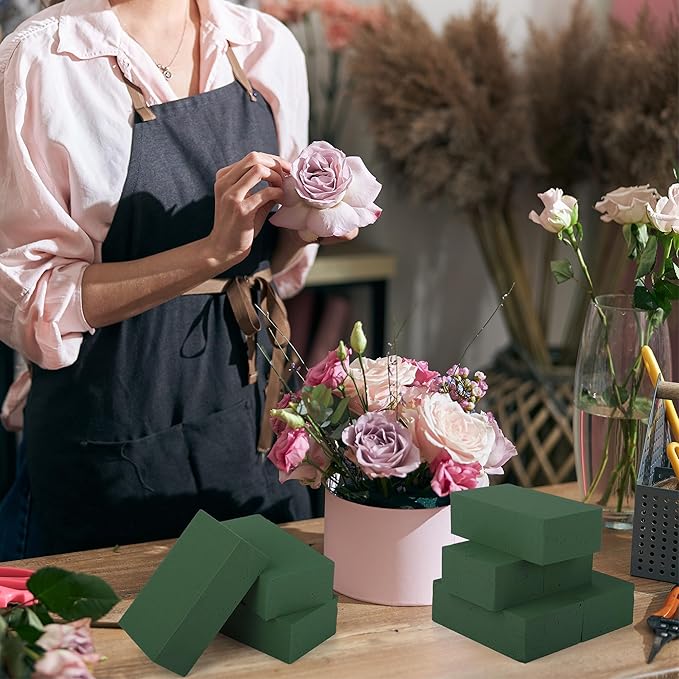 24 Packs Floral Foam Blocks Wet & Dry Floral Foam Bricks 5.5x3.1x1.8 Inch Flower Arranging Kit for Fresh and Artificial Flowers Florist Foam Blocks for Wedding Home Decor
