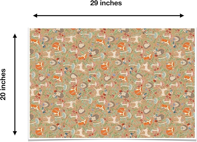 Colors of Rainbow - Fox & Hedgehog - 12 Sheets, 20 inch X 29 inch - Italian Print Tissue Paper for Decoupage Gift Basket Gift Bag Party Crafts (Fox & Hedgehog)
