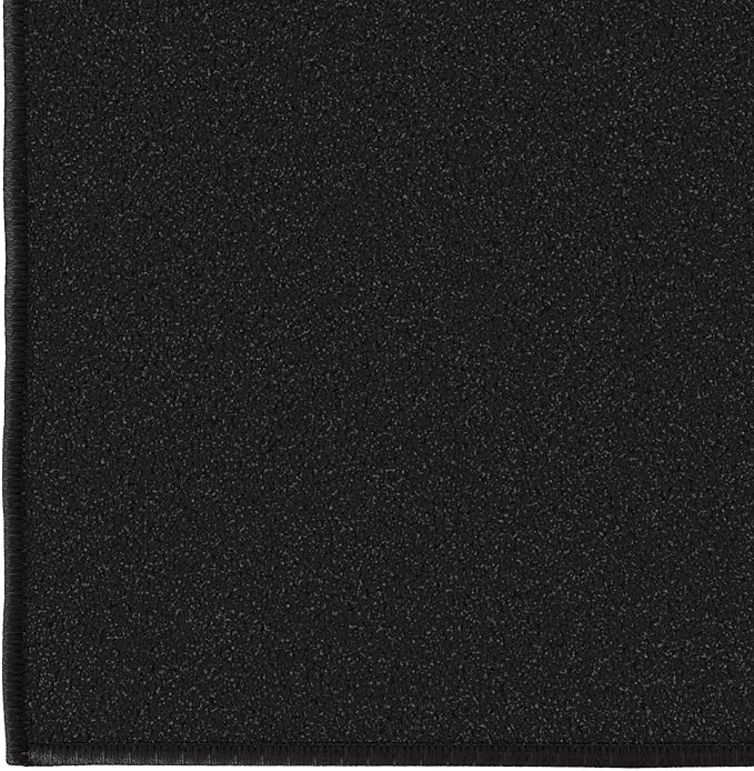Ottomanson 2x20 Non Slip Extra Long Hallway Runner Rug with Rubber Backing - Solid Modern Kitchen Rug for Bedroom or Living Room, Black, 2' x 20'