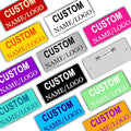 Custom Name Tags ID Badges with Logo Name Personalized Name Badges Name Tag ID Badges with Pin Backing Customizable Name Tags for Business Offices Stores Restaurant, 1.5x2.8 in, 200PCS