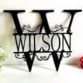 Personalized Metal Name Signs, Split Letter Monogram Wall Decor, Custom Last Name Sign, Family Name Sign for Outdoor, Personalized Wedding Gift, Garden Decor, Metal Wall Art, Housewarming Gift (MonogramDesign_12)