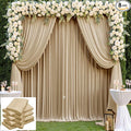 40×14 ft Wrinkle Free Beige Backdrop Curtain for Weddings Parties, 8 Panels 14ft Silky Polyester Wedding Drapes Backdrop Photo Back Drop Cloth for Birthday Baby Shower Photography Backgrounds