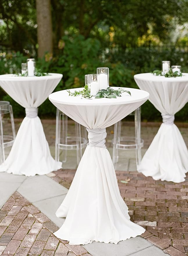 fani 12 Pack 90 Inch Round Tablecloth, White Polyester Tablecloth for Round Table,Washable Fabric Table Cover for Wedding Party Dining Buffet Banquet Restaurant and Camping