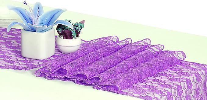 MDS Pack of 12 Wedding 12 x 108 inches Satin Table Runner for Wedding, Decorations for Birthday Parties, Banquets, Graduations, Engagements, Runners fit Rectangle, Round Table- Lavender