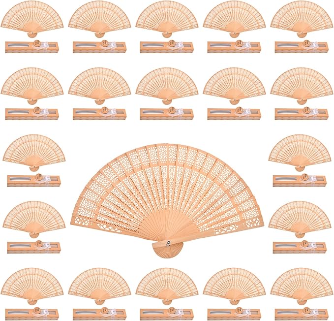 36-Piece Wooden Gift Box Wrapped with Hand-held Folding Fan or Wedding Gift, Bride Gift Party Home Decoration Birthday Gift