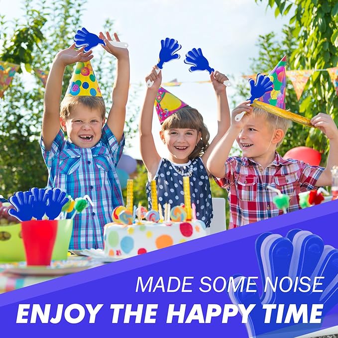 36 Pcs Hand Clappers Noisemakers 7.5 Inch Clappers Noisemakers Plastic Hand Clappers for Birthdays Game Football Sporting Events Cheers Supplies Dance Basketball Football Noisemakers(Blue and White)