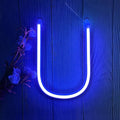 ENUOLI Blue Neon Letter Sign - Battery/USB Powered LED Alphabet Neon Art Lights for Wedding, Birthday, Christmas, Home Bar Decoration