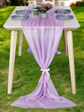 MDS 15 Pack 10ft Chiffon Table Runner 29 x 120 Inches Sheer Wedding Runner Romantic Rustic Table Runner for Wedding Decorations, Birthday Parties, Bridal Shower Party Arch Decor - Orchid
