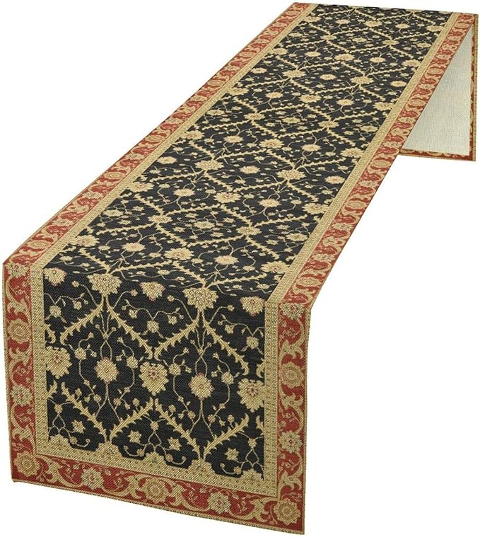 Vintage Morris Floral Table Runner, Boho Rustic Farmhouse Flower Pattern for Home Kitchen Table Decor Dining Coffee Room Party Decor 13x108in