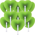 12 Packs Decorative Paper Folding Hand Fans Handheld,Grass Green Heart Foldable Wedding Fans Chinese and Japanese Fans Bulk for Bridal Guest Church Party Favors Dancing Birthday DIY