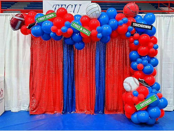 JYFLZQ Red Sequin Backdrop Curtains 2ft x 8ft 2 Panels Glitter Photo Booth Backdrops Sparkly Photography Background Drapes for Parties Wedding Bridal Showers