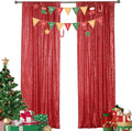Sugargirl Red Sequin Backdrop Curtain 2 Panels 2FTx8FT Glitter Red Background Drapes Sparkle Photography Backdrop for Party Wedding Birthday Wall Decoration