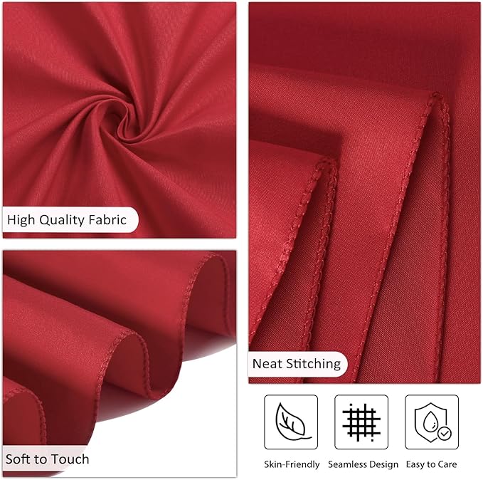 8 Pack Red Tablecloth 60 x 84 Inch Rectangular Tablecloths for 4 Foot Rectangle Tables, Wrinkle Resistant Red Table Cloth Washable Polyester Fabric Table Covers for Buffet Wedding Party Banquet
