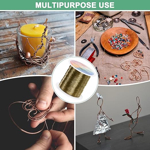 0.3mm Jewelry Wire, 28 Gauge 328FT Craft Wire Copper Beading Wire for Jewelry Making/Planting/Weaving/DIY Crafting, Soft Metal Wires [100M, Bronze Tone]