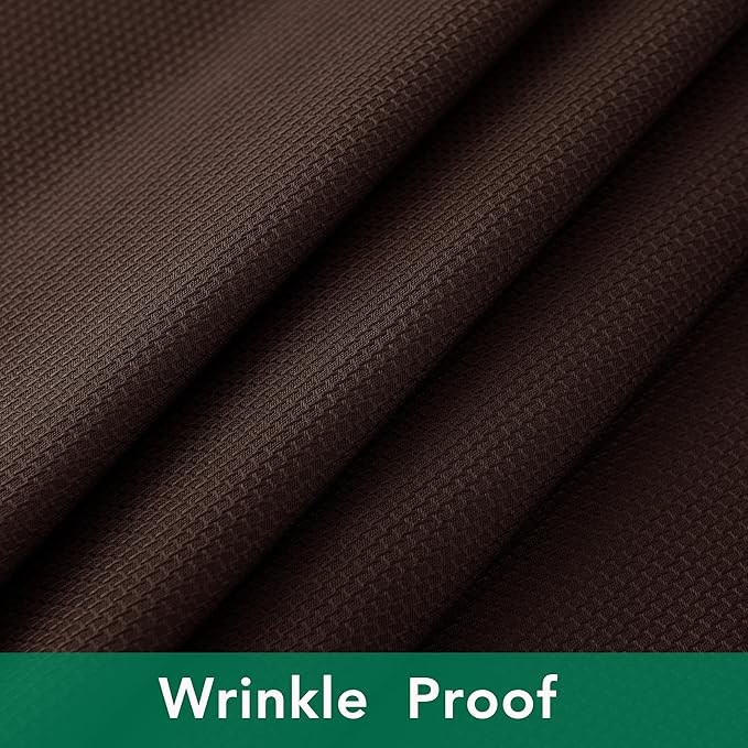 Biscaynebay Textured Fabric Square Tablecloth 70x70 Inch, Brown Water Resistant Card Table Cloth Folding Table Cover for Dining, Kitchen, Wedding and Parties etc. Machine Washable