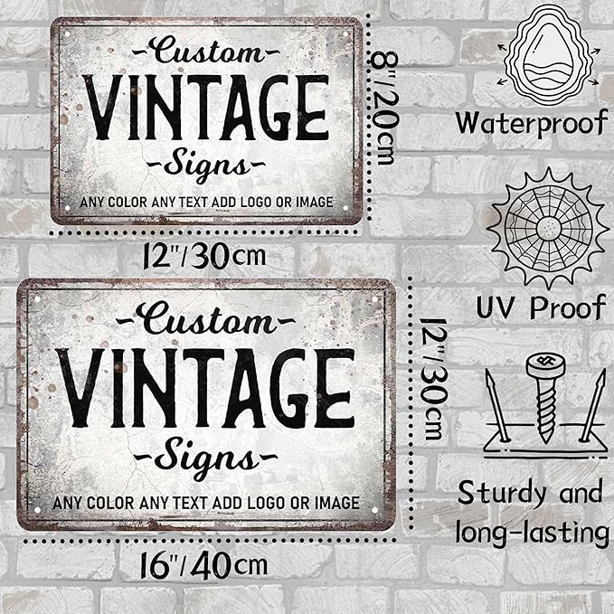 D-Story Personalized Metal Sign, 12.0 inches x 8.0 inches, Modern Decorative Signage, Custom Text, Rust and Fade Resistant, Office, Home, Delivery Signs