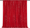 Glitter Party Backdrop Curtain Red - Sequin 10ft x 10ft Background Drapes for Valentines Day Christmas Birthday