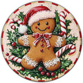 Round Christmas Metal Tin Sign Rustic Wall Decor Gingerbread Man Vintage Tin Sign Candy Canes Christmas Tin Sign for Home Garden Kitchen Bar Cafe Restaurant Garage Wall Decor 12 * 12 in