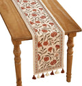 ISAENNE Designer Elegant Linen Table Runner 87 Inches Long,Vintage Orange Floral Pattern Table Runners for Dining Tables,Kitchen Decor,Thanksgiving,Christmas,Banquet,12"*87"-Alvarado A