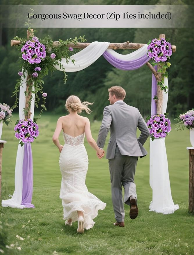 BLOSMON Flower Balls Wedding Rose Centerpieces 6 Pcs Lilac Fake Flowers Kissing Balls Decor Artificial Floral Arrangements Flower Bouquet of Roses Home Party Room Table DIY Decorations