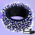 YEGUO 66ft 200 LED Christmas Lights Outdoor Waterproof, White and Blue String Light Indoor, Green Wire Twinkle Tree Light Plug in with Timer Memory 8 Modes