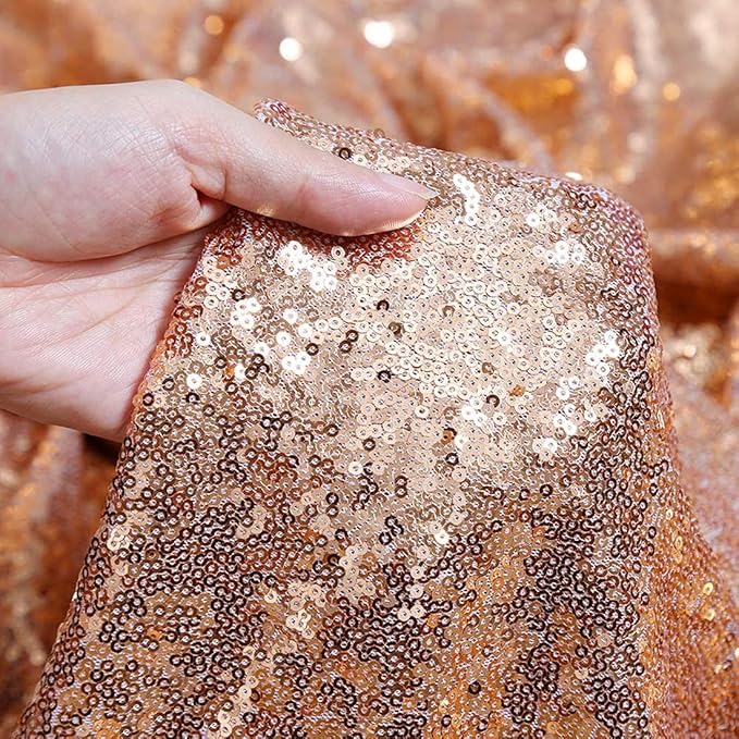 Poise3EHome 6FT x 8FT Sequin Photography Backdrop Curtain for Party Decoration, Rose Gold