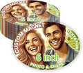 KETABAO – 6" Add Your Image Custom Oval Photo Magnets - Photo Fridge, Storage Cabinet and Car Decoration Magnets