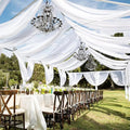 6 Panels White Ceiling Drapes 5ftx20ft Extra Long Wedding Ceiling Drapes Chiffon Fabric Arch Draping Sheer Curtains Soft Drapery Draping Wedding Ceiling Decorations for Party Ceremony Stage Swag