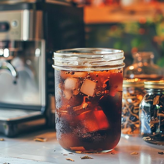 ComSaf Wide Mouth Mason Jars 16oz - 8 Pack, Pint Mason Jars with Lids and Seal Bands, Glass Canning Jars for Pickling, Jam, Jelly, Honey, Salad, Desert, Shower Wedding Favors, DIY Candles Decor