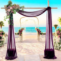 MDS Halloween Chiffon Draping Fabric - 1 Panel, 30" Wide x 30ft Long - Sheer Spooky Arbor & Canopy Drapery for Haunted House Backdrops, Party Ceilings, DIY Costumes & Themed Events - Eggplant