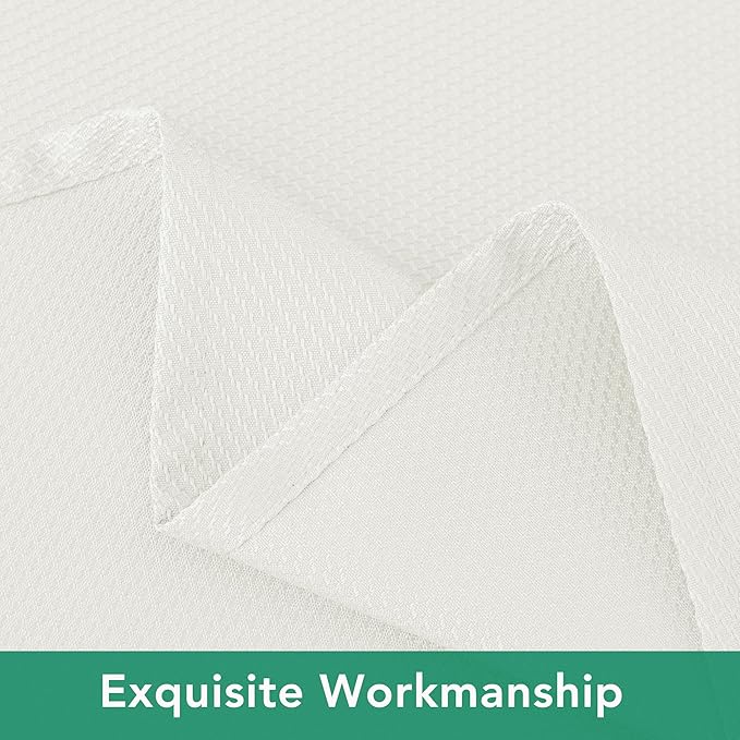 Biscaynebay Textured Fabric Tablecloths 60x108 Inches Rectangular, Ivory Water Resistant Tablecloths for Dining, Kitchen, Wedding and Parties, Machine Washable