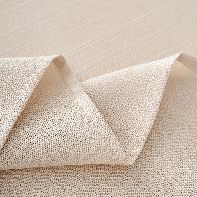 NLMUVW Linen Table Cloth for Rectangle Table, Champagne Tablecloth Water Resistant Farmhouse Burlap for Kitchen Dining, 54 x 140 Inch