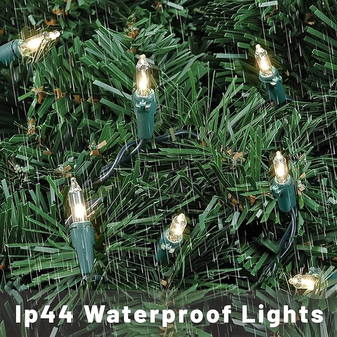 Christmas Lights for Tree 40Ft 200 Count Mini Lights Green Wire Christmas Tree Lights Waterproof Incandescent Bulb for Indoor Outdoor Xmas Holiday Wedding Home Party Decorations Clear 2pack