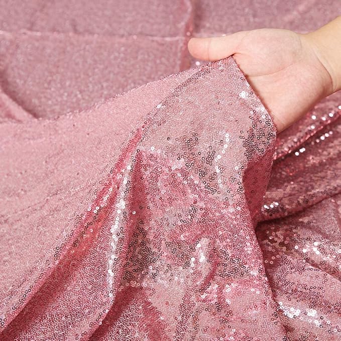 Poise3EHome Fuchsia Pink Sequin Backdrop Curtains, 2 Panels 2FTx8FT Glitter Background for Party Birthday Party Baby Shower Wedding Christmas Thanksgiving Holiday Festival Decor