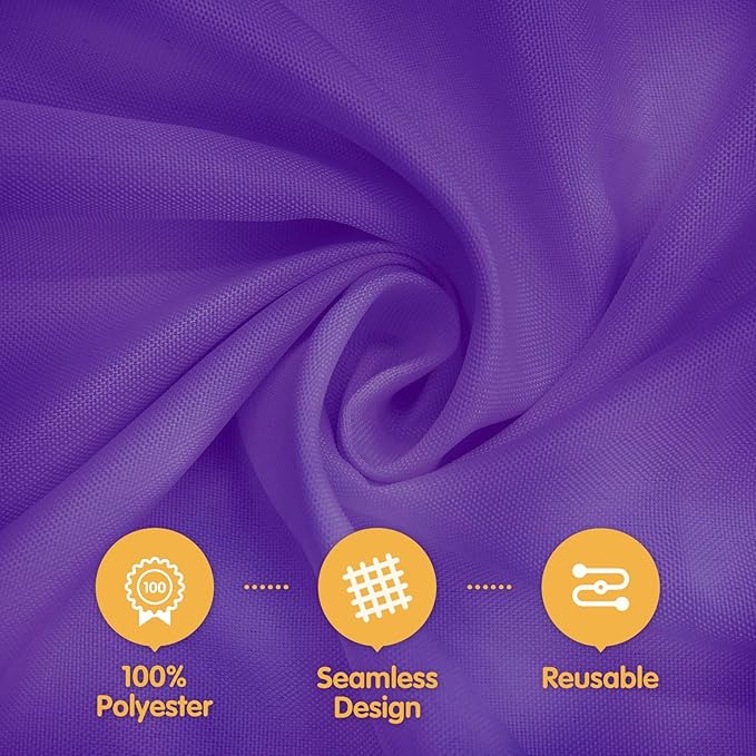BRILLMAX 10 Pack Purple Tablecloths 70 x 120 Inch for 6ft or 8ft Rectangle Tables - Rectangular Bulk Linen Polyester Fabric Washable Cloth Cover for Wedding Reception Banquet Birthday Party