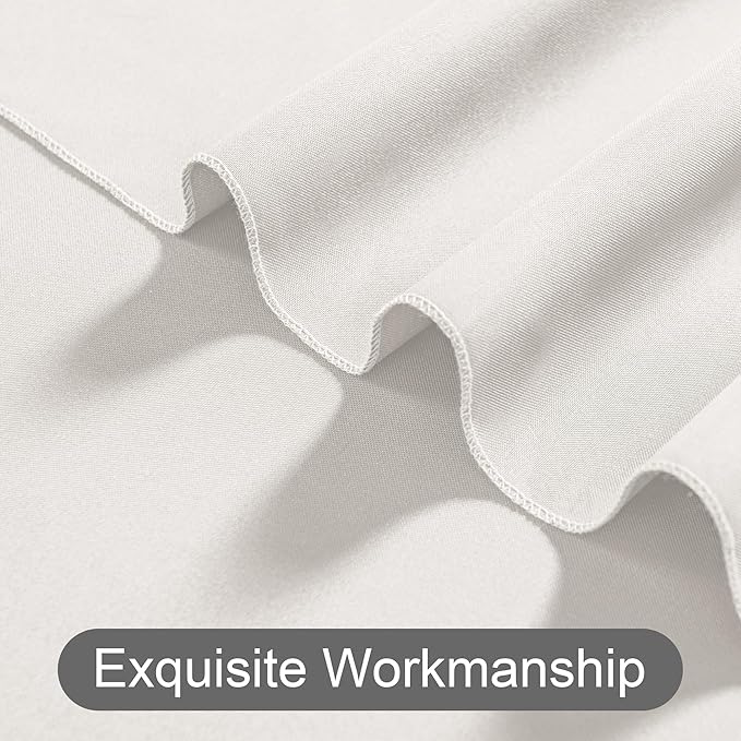 DWCN 10x7 FT Ivory Backdrop Curtains for Parties, Photography Backdrop Drapes with Rod Pockets for Wedding Decorations Stage Birthday Family Gatherings, 2 Panels 5ft x 7ft