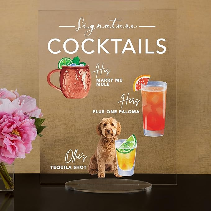 Pet Signature Drink Wedding Signs